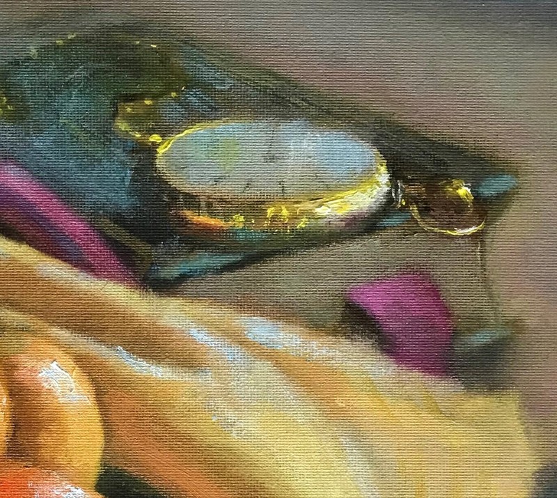 Tweety Bird Looney Tunes with Pocket Watch 14x11 in Oil on canvas HALL GROAT II gallery
