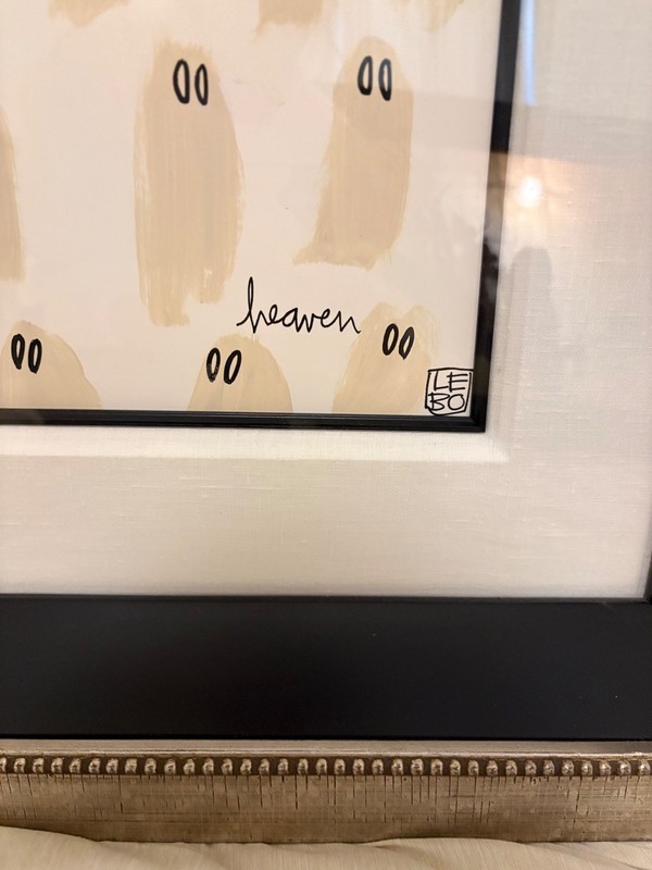 David Le Batard LEBO /Framed 33”x29”a parliament of owls series / towards heaven gallery