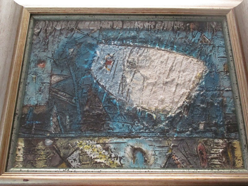VINTAGE MID CENTURY MODERN CHUNKY MYSTERY CUBIST CUBISM 1960'S EXPRESSIONISM gallery