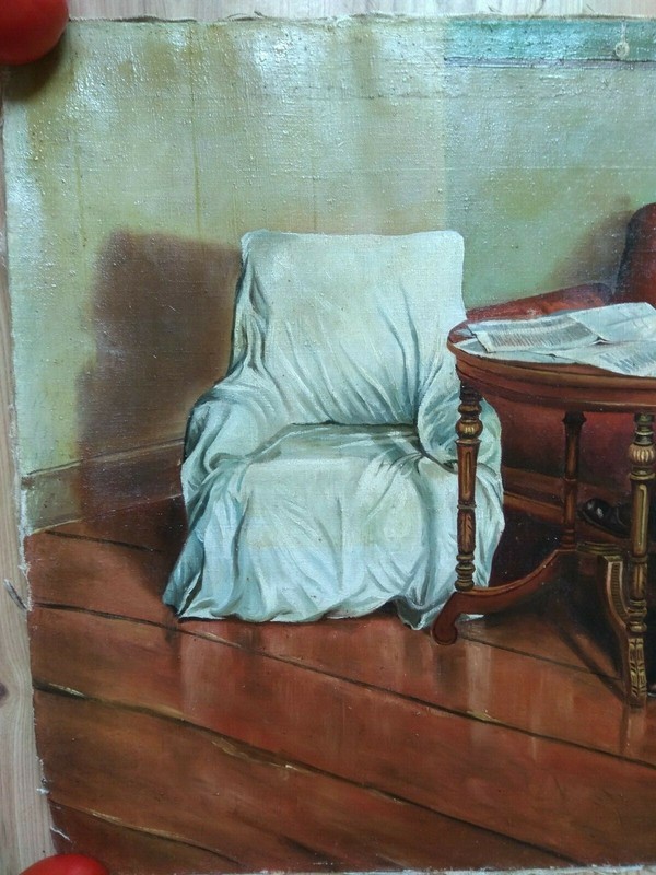 Vintage Oil Painting Lenin in Smolny Soviet USSR Socialist realism 246х150 cm gallery