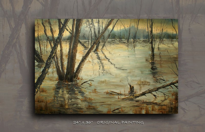 Landscape Oil Painting Michael A.Lang certified Original 1974 gallery