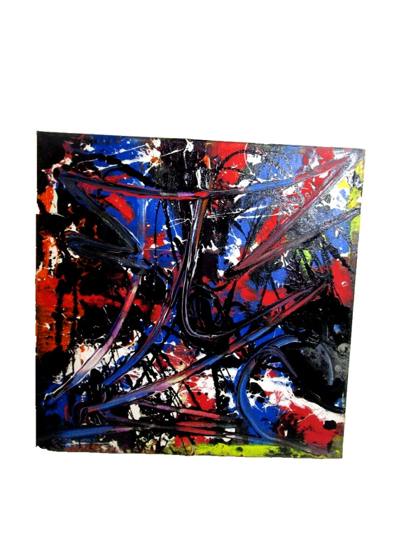 MUSK YAI 12×12 Abstract Acrylic Painting On Canvas – Wall Art 1OAK ART GRAFFITI