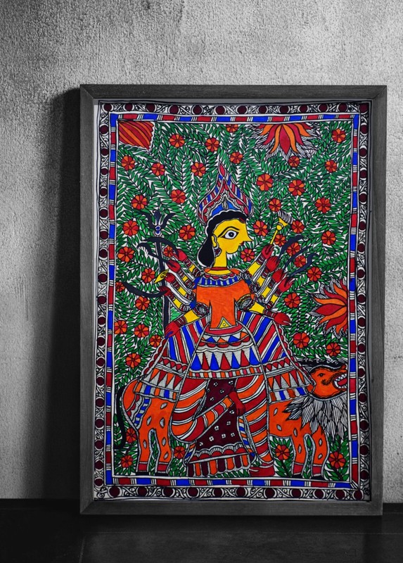 Maa Durga | Madhubani Handmade Painting I Mithila Art | Handmade Paper gallery