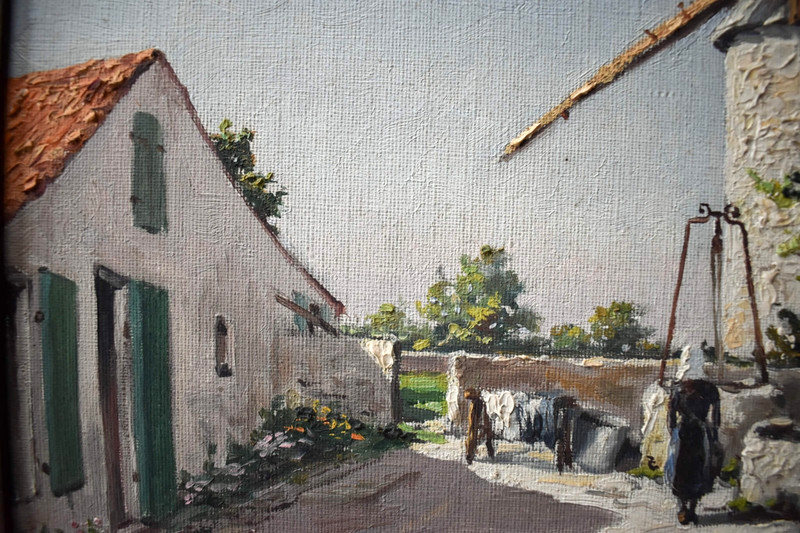 1940s French Oil Painting Windmill Village Max Chailloux Signed Museum Artist gallery