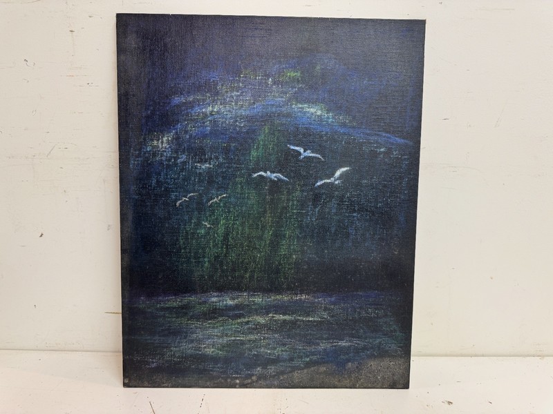 Dark Seascape Scene Painting by Midwest Regional Artist Virginia Terpening