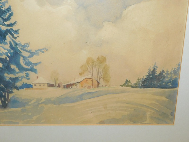 Watercolours Winter Landscape With Tree! gallery
