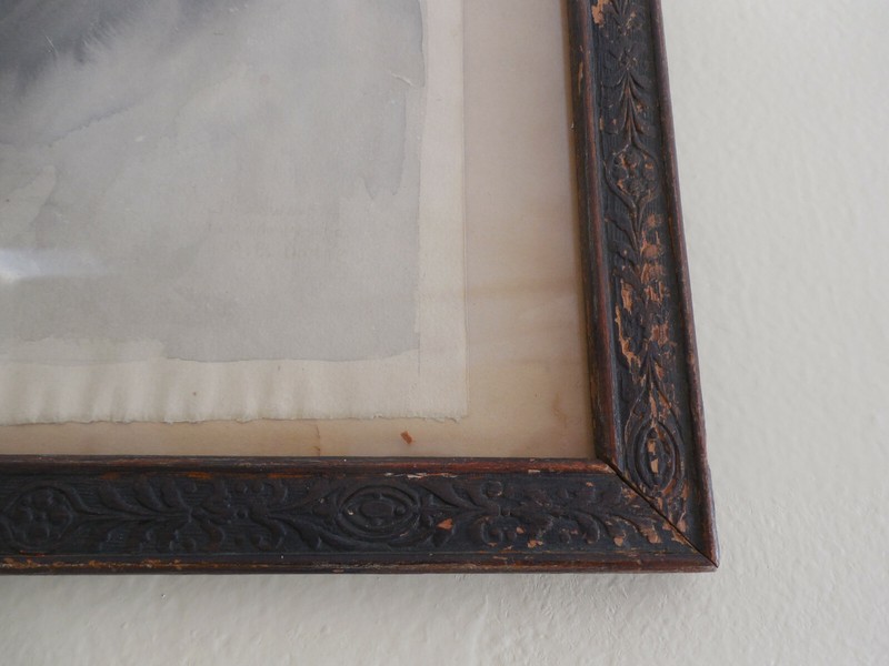Antique Framed Original Watercolor Painting Portrait Man Smoking A. B. Dodge Era gallery