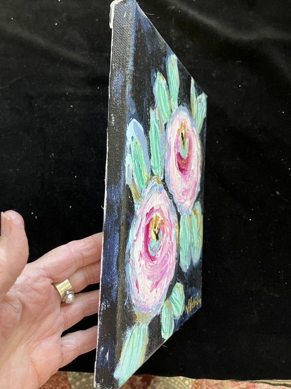 “Peonies Noir “An Original Acrylic Painting 10”x8” On Canvas gallery