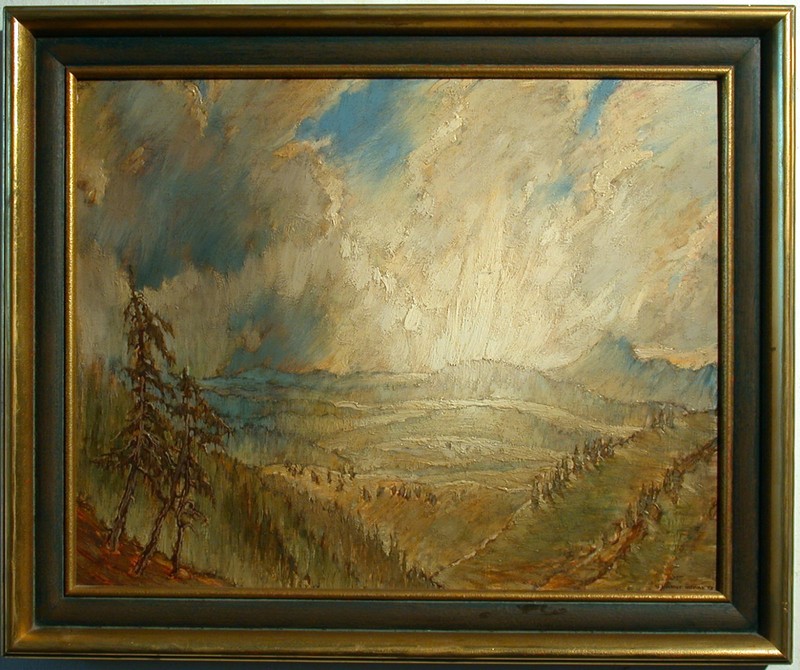 Helmut Nowak (1927) Mountain Pass with Sunrise