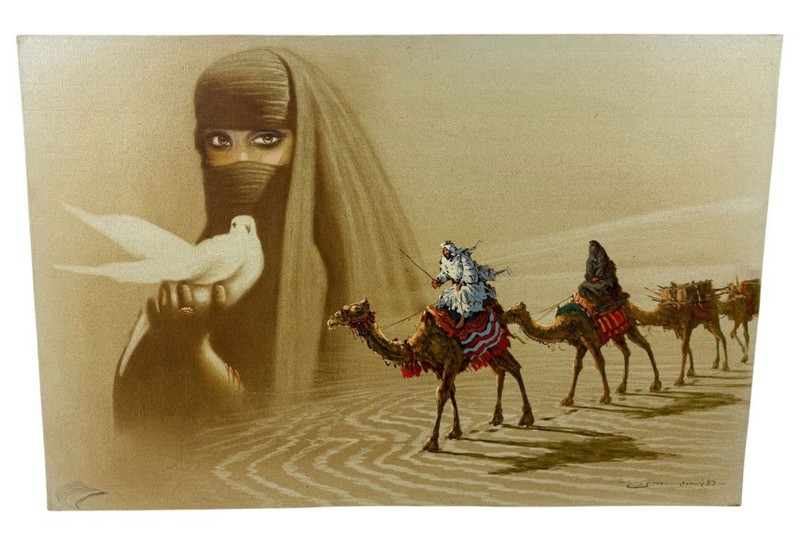 Original 1983 Seung Bae Kim Oil On Canvas 23” X 36”