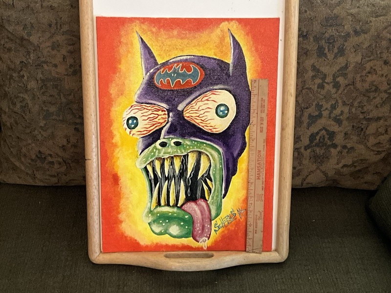 Scheres Horror Art Batman, Rat Fink Style Original 1/1 Monster Painting 2014 gallery