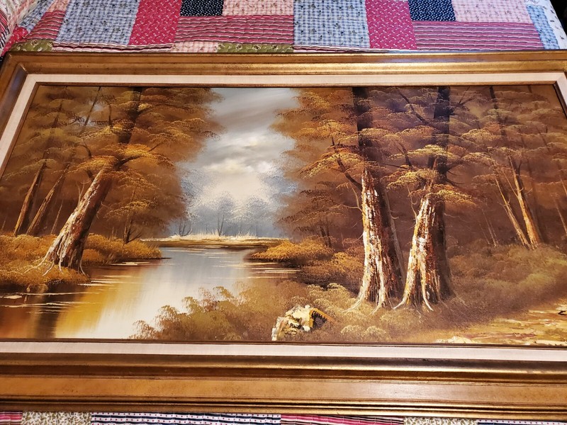 Phillip Cantrell signed original Oil on Canvas Painting Forest Landscape Framed gallery