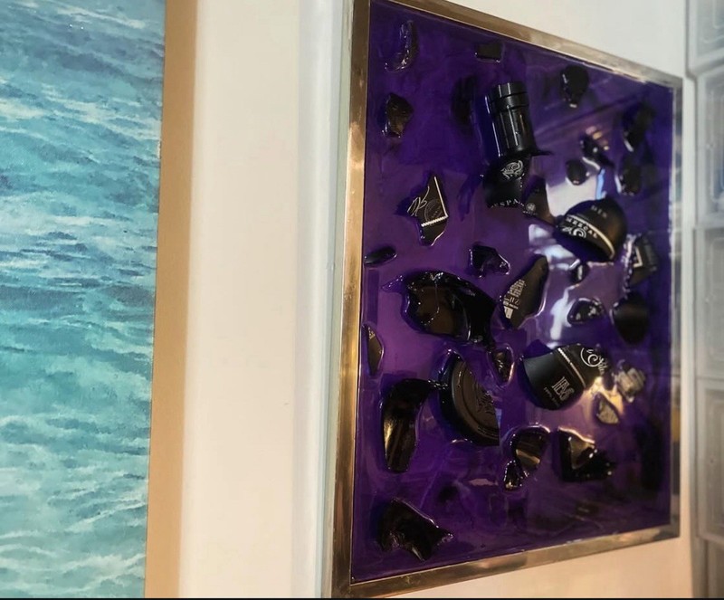Epoxy Resin Glass Bottle Art Frame Hand Made Home Decor