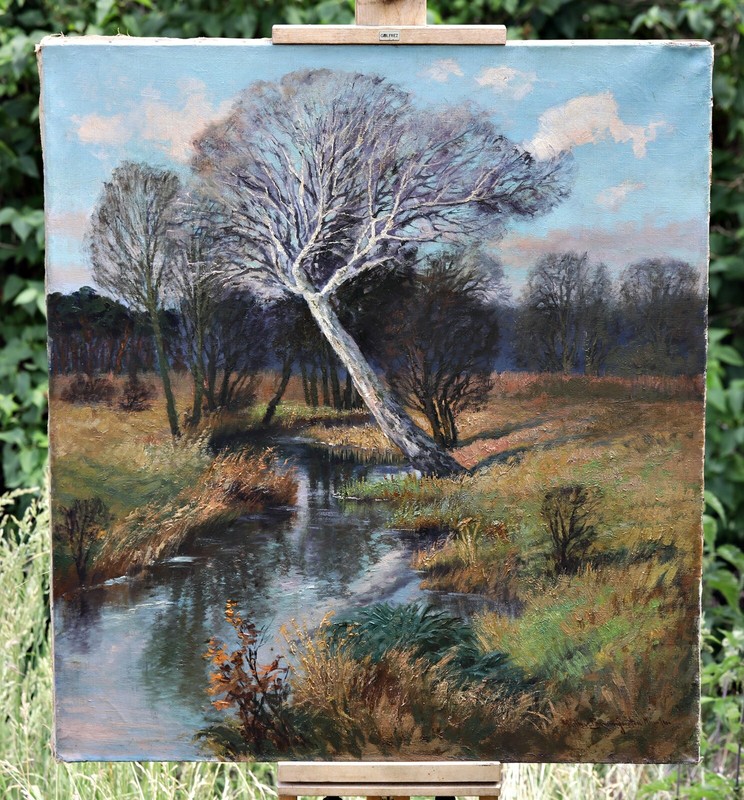 Carl Müller-Baumgarten (1879-1964) Large Oil Painting – ‘In The Garden, Munich’