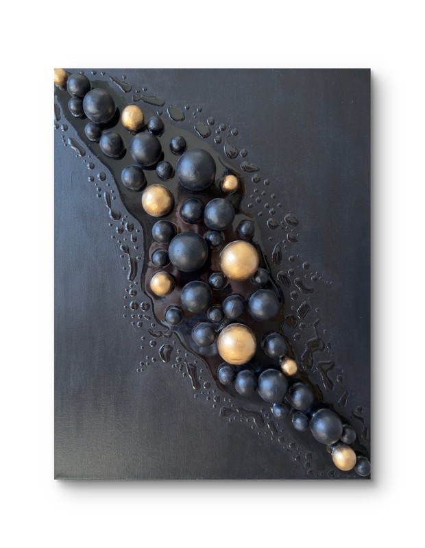 Modern Abstract 3D Spheres Painting, Hand Painted Acrylic on Canvas Art