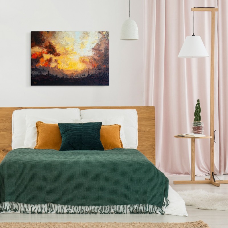 Burning Forest Nature Flames Painting Wildfires Expressive Landscape Fiery gallery