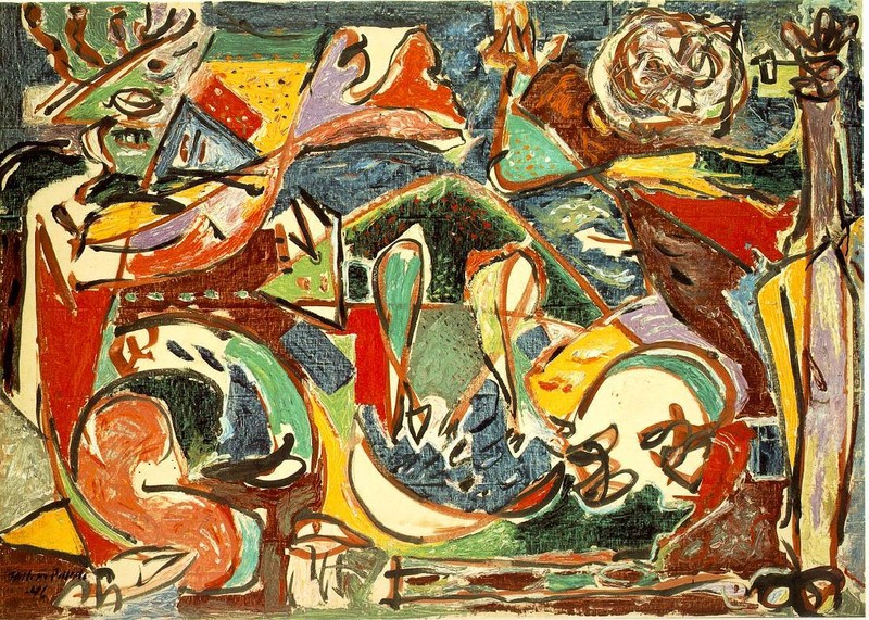 The Key by Jackson Pollock ,Handmade Canvas Oil Painting Reproduction JP063