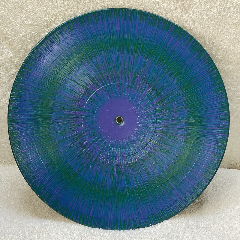 12” LP Hand Painted Wall Art Vinyl Record- Acrylic Enamel Pour Spin