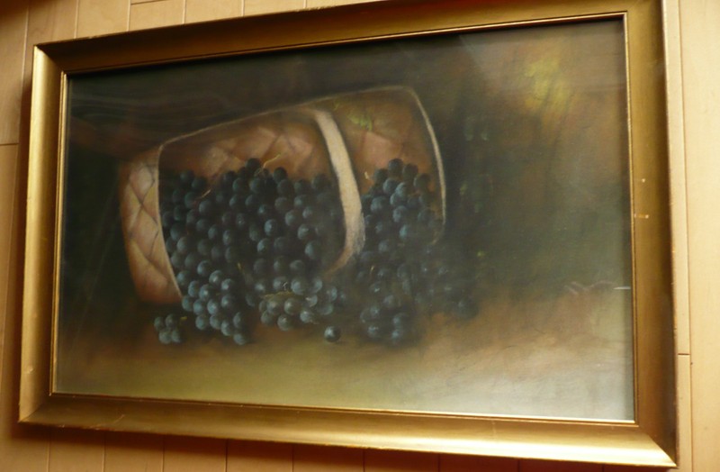 WENDLING (Early 20th Century, Still Life of Grapes and Basket) RARE PASTEL Grape gallery