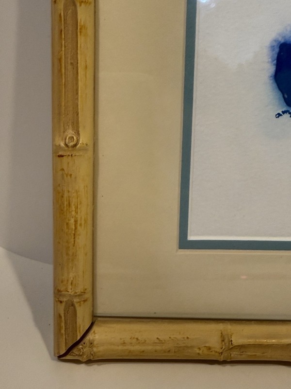 Unknown Artist Small Original Blue & White Abstract New Mexico Artist (?) gallery