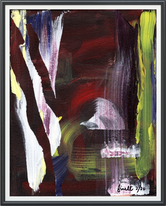 FINELLI ORIGINAL Acryllic Painting High Art Modern Collectible 11×14 COA G8J