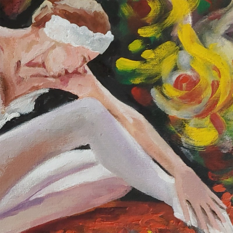 YARY DLUHOS Woman Figure Ballet Dance Music Theater Original Art Oil Painting gallery