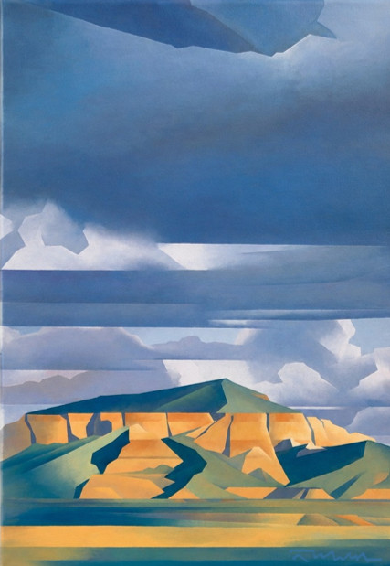 Ed Mell Style Oil Painting Hand Painted Canvas Desert Landscape Art.