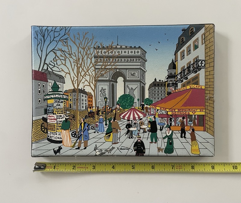 Paris Arc de Triomphe Street Scene Canvs Painting (8 & 3/4 X 6 & 1/4 Inches) gallery