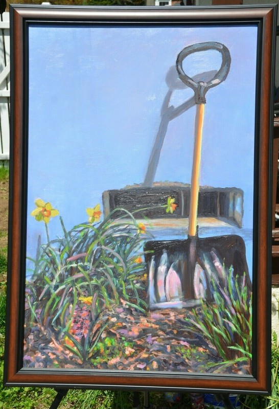 Beth Riso Original Fine Art Oil Painting – Spring Garden – Nyack – Hudson Valley