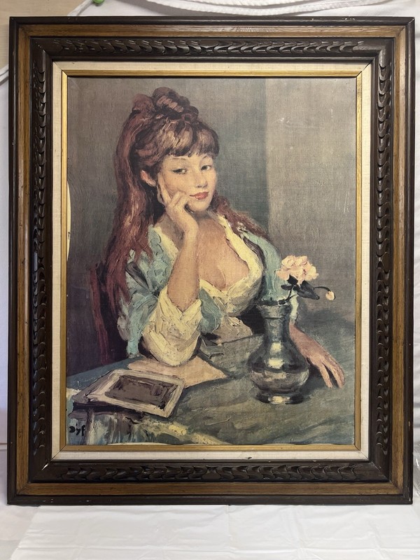 MARCEL DYF (1899-1985) After Claudine & the Red Rose Signed Left Corner Print