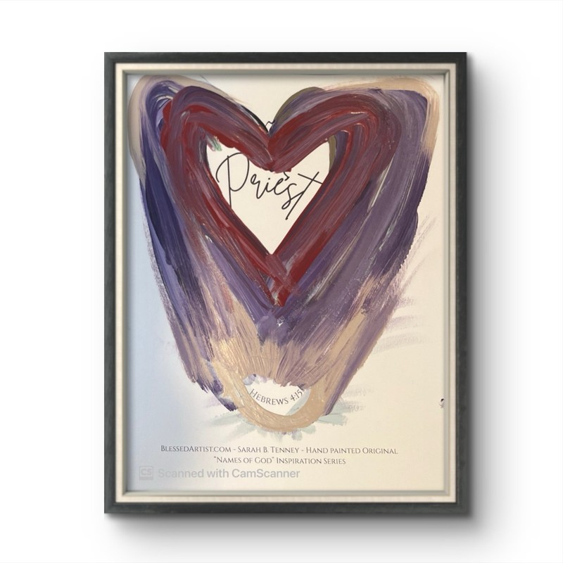 BLESSED#1117 PRIEST Names of God Series 8×10 Original Paper Chirstian Abstract
