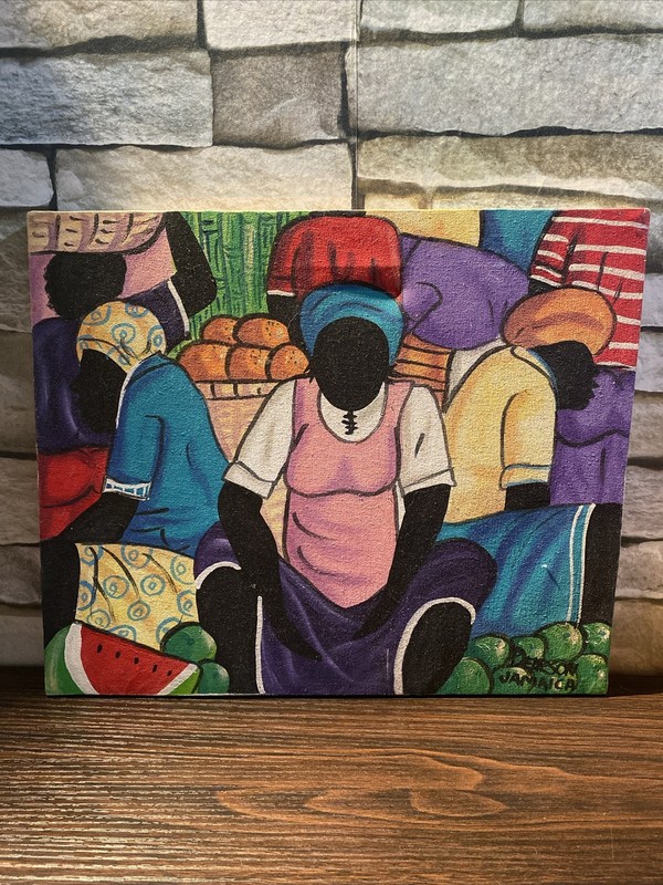 Vintage Original Jamaican Art Signed by Dearson Acrylic on Canvas Marketplace