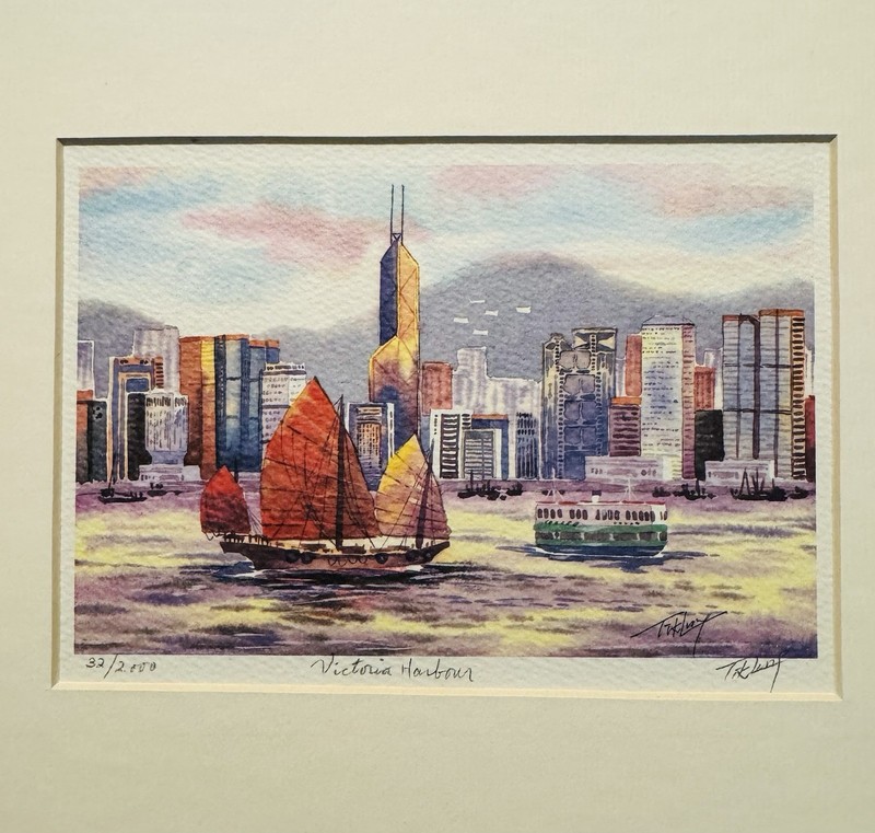 4 Original Tik Lung Paintings Prints-Hong Kong-HK-China-Signed-Numbered-Matted gallery