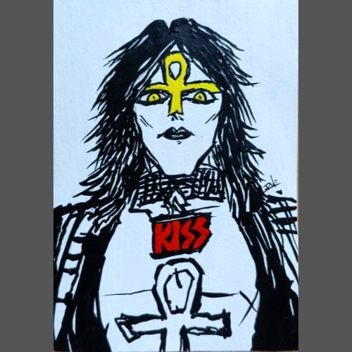 KISS BAND ACEO Original Music Rock Anime Art Card Acrylic Hand Painting NEW OOAK