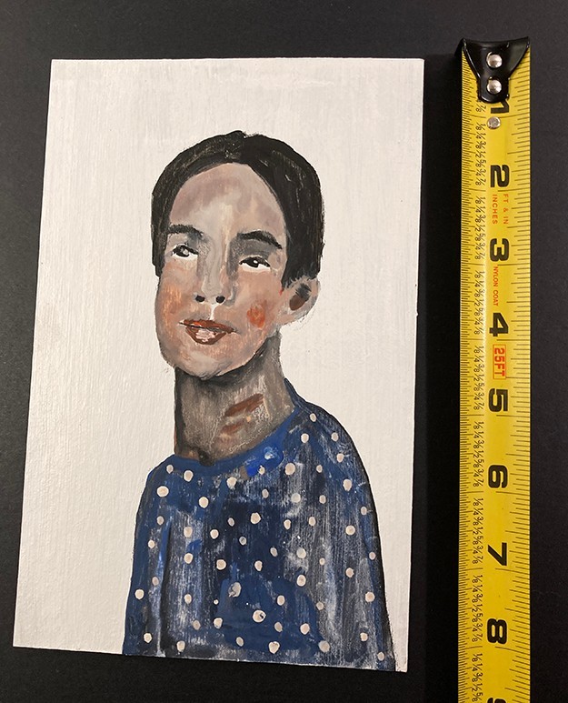 Portrait Painting Naive Expressive Wall Art Man Boy Polka Dots Miz Katie gallery
