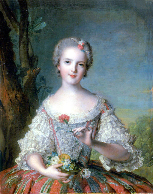 Dream-art Oil painting art young noble lady holding spring flowers in landscape