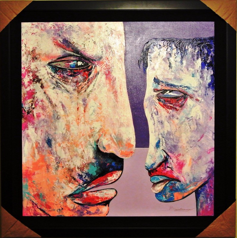 Berberyan (ARBE)-You’re Not Listening-Framed ORIGINAL Painting/Canvas/Signed/COA