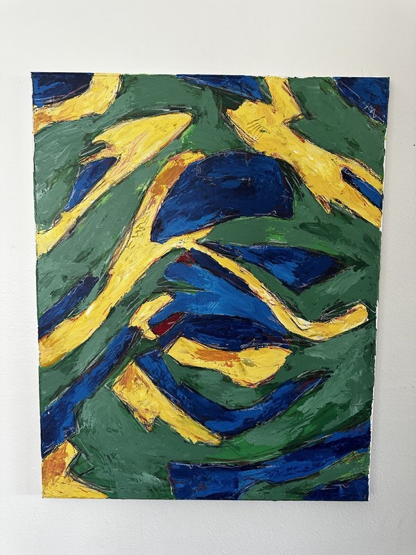 30×24 inch «Johnny Davis Abstract Acrylic on Canvas Painting – Original Artwork»