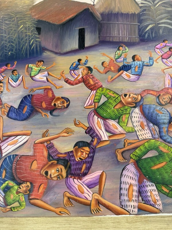 Diego Isaías Hernández Méndez Original Maya Folk Art Painting Village Scene gallery