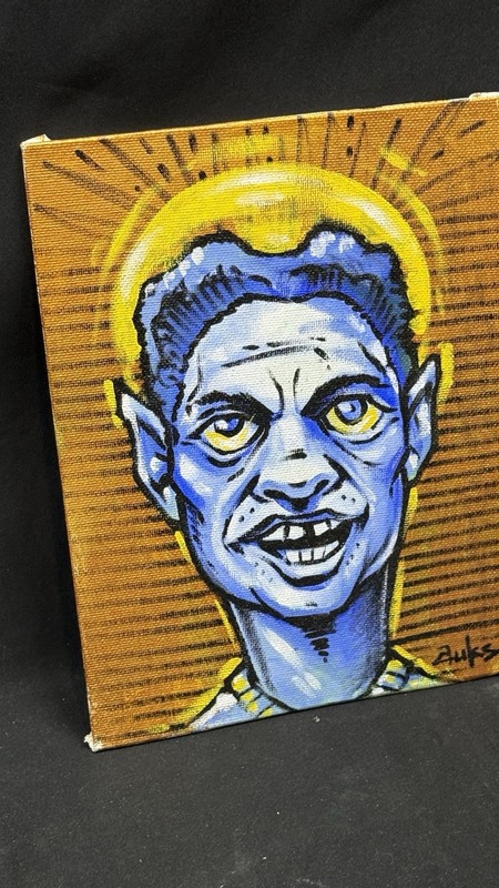 Auks One (Thomas Lucero) Graffiti Original Painting Signed! VTG Street Art 9 x 7 gallery