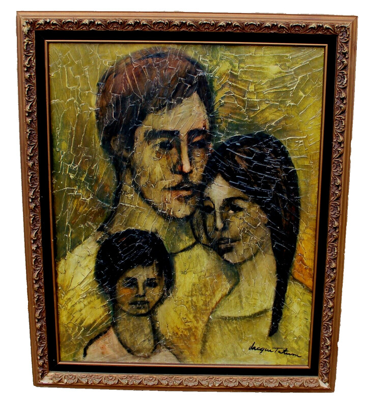 JACQUE TATUM Original Modernist Expressionist oil Painting Three Figures