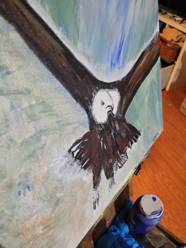 Eagle Swooping Vibrant Abstract Expressionism Canvas Painting gallery