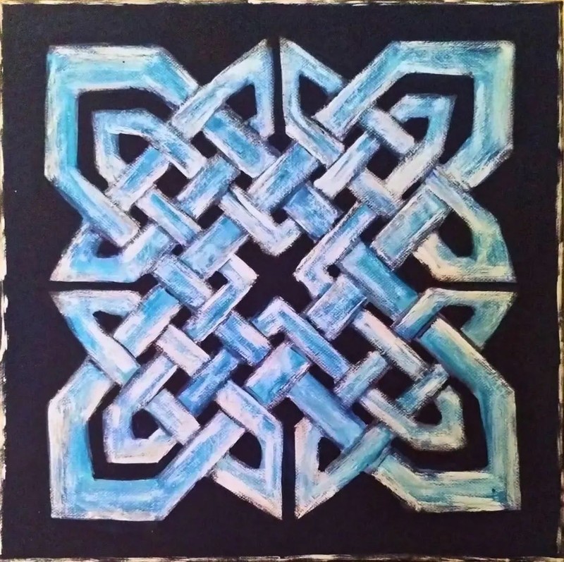 Acrylic Painting: Celtic Blue