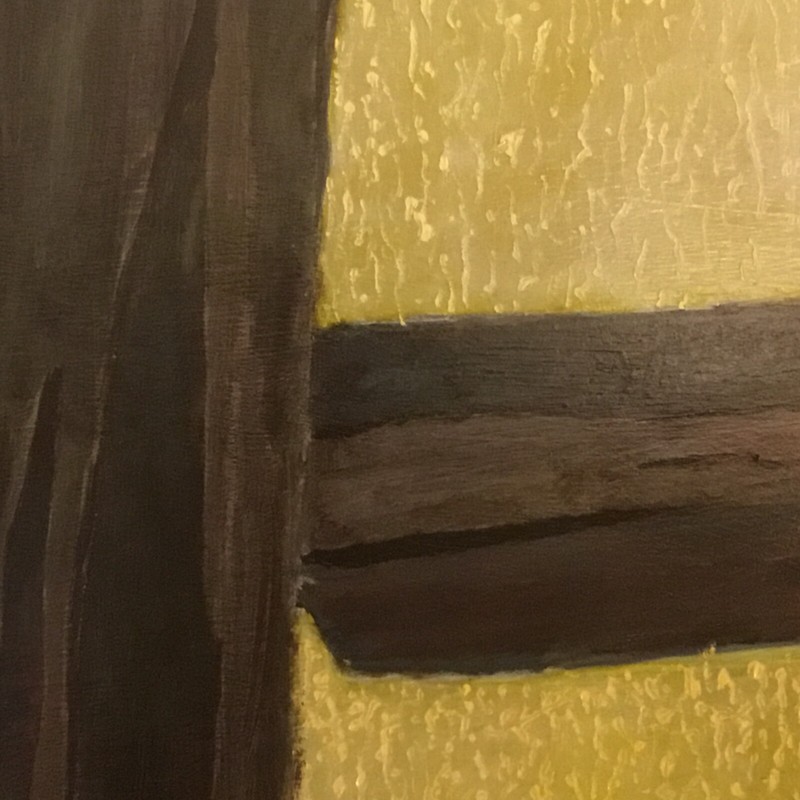 ORIGINAL SIGNED OIL PAINTING “BARNYARD VIEW” 33 1/4” X 15 1/2” CUSTOM FRAMED gallery