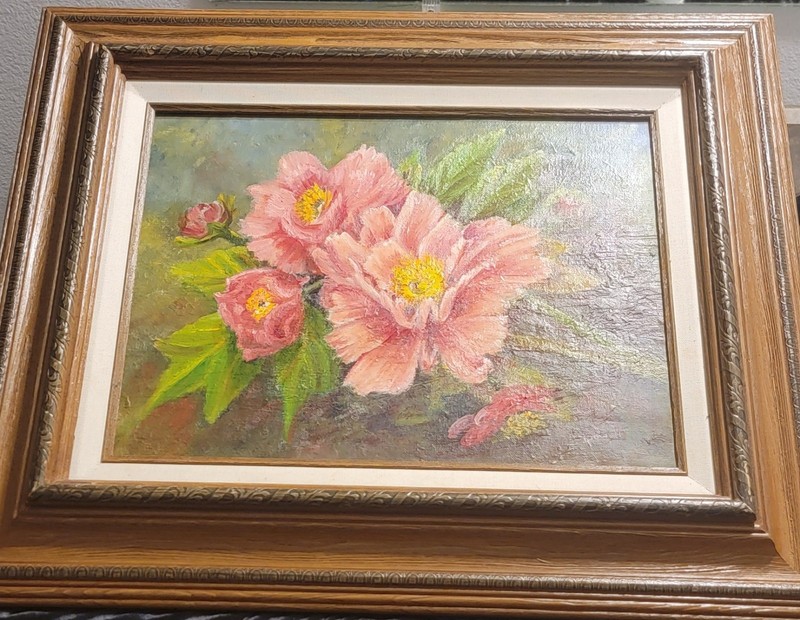 CANVAS BOARD OIL PAINTING PICTURE/WALL HANGING/ Signed Artist FRAME 25inx 20 in