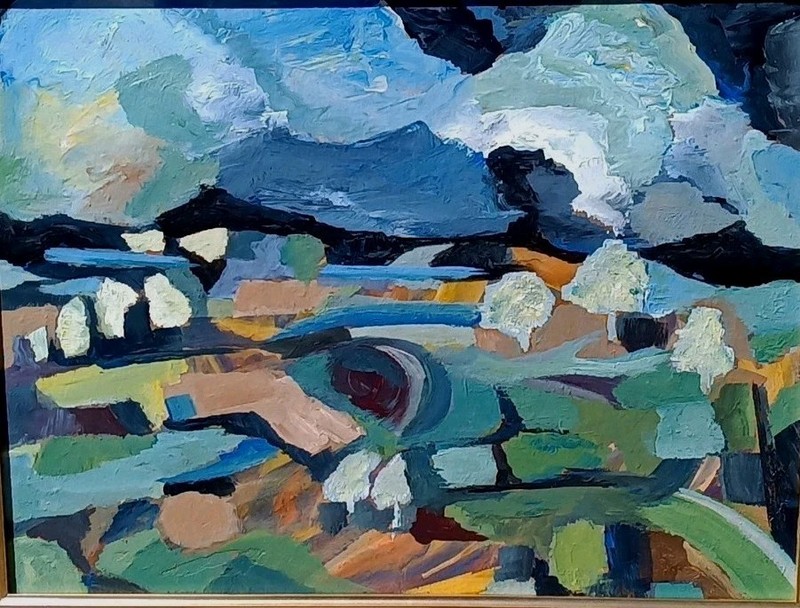Abstract Painting, Expressionist Mid Century Modern Style Modernist Inspired gallery