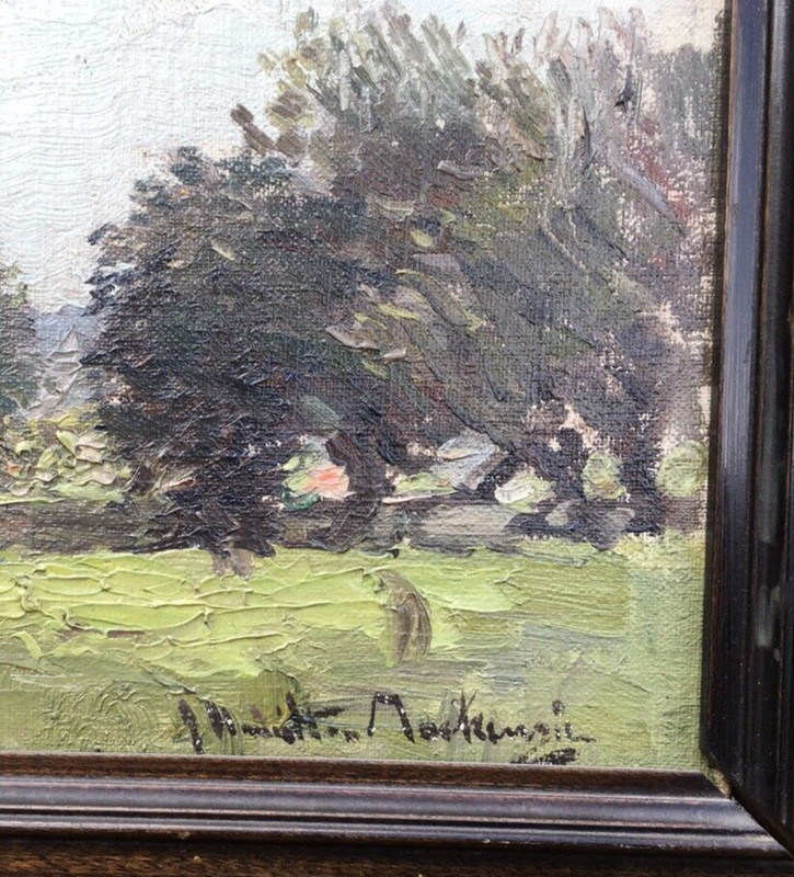 19th c. James Hamilton Mackenzie Framed Oil on Board Scotland Castle Landscape gallery