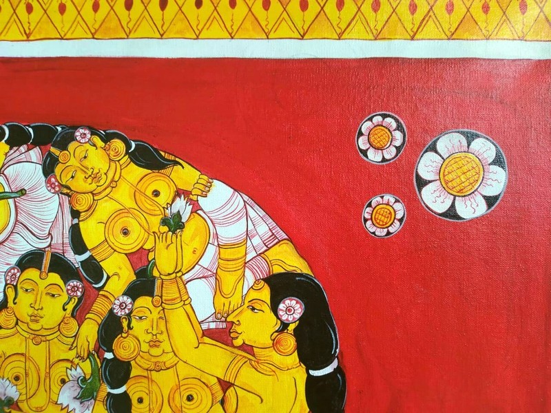 Handmade Nava Nari Kunjar Art 9 Women Forming Mythical Elephant Sri Lankan