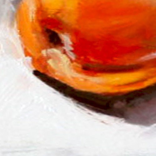VINTAGE silver teapot and apricots Oil Painting 8x12in Demenko gallery