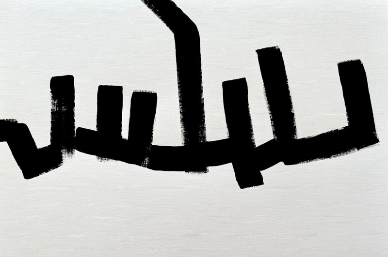 ORIGINAL MODERN ACRYLIC PAINTING BLACK AND WHITE